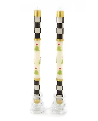 MacKenzie-Childs Christmas Tree Dinner Candles, Set of 2