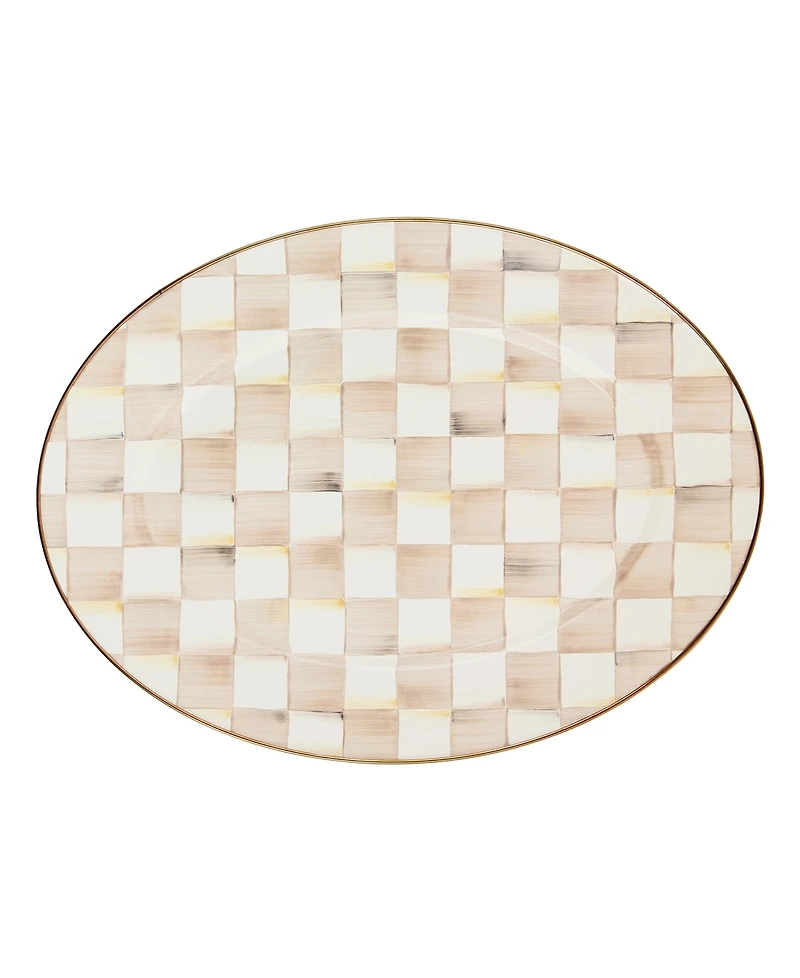 Mackenzie-Childs Mocha Check Medium Oval Platter