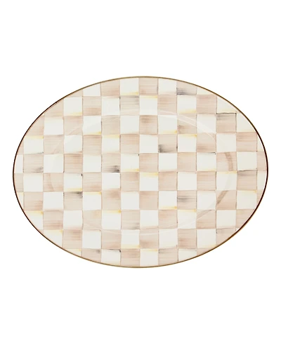 Mackenzie-Childs Mocha Check Medium Oval Platter