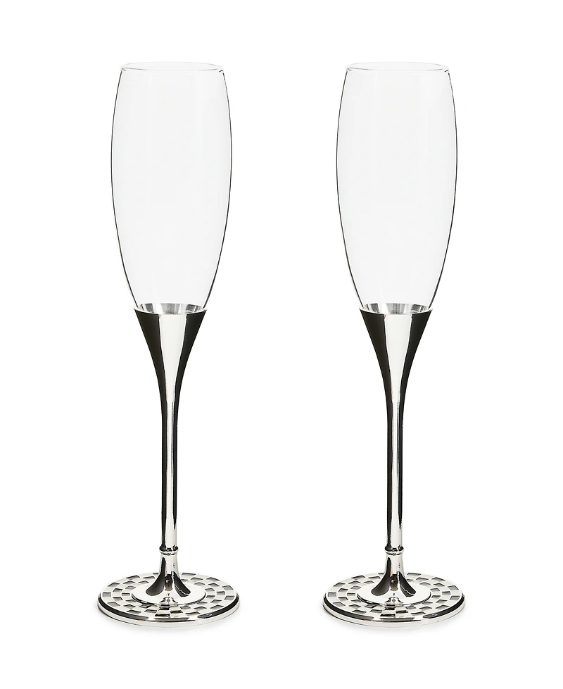 MacKenzie-Childs Celebrate Courtly Toasting Flutes, Set of 2