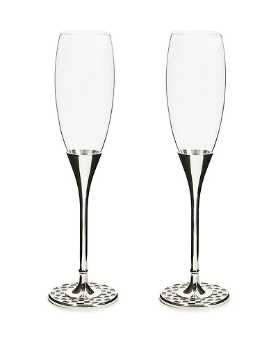 MacKenzie-Childs Celebrate Courtly Toasting Flutes, Set of 2