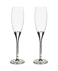 MacKenzie-Childs Celebrate Courtly Toasting Flutes, Set of 2