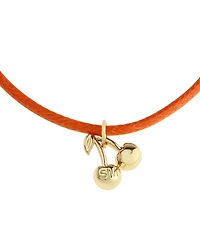 Steve Madden Black Leather Cherry Friendship Slider Bracelet