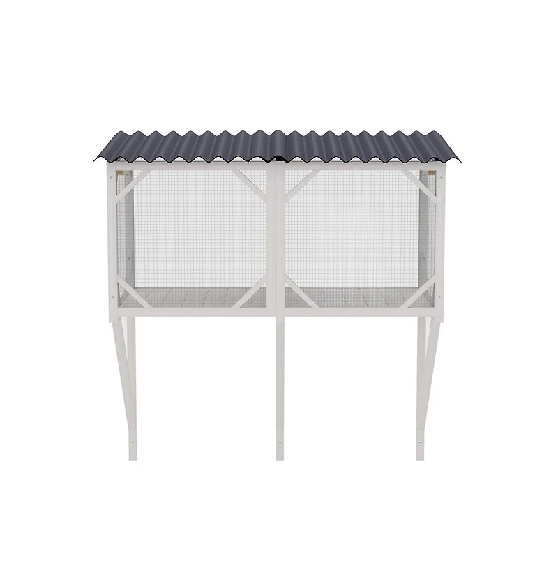 Zeus & Ruta 43.3" Outdoor Cat Window Box with Perch and Cover
