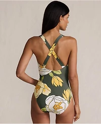 Lands' End Women's Petite Tugless X-Back One Piece Swimsuit
