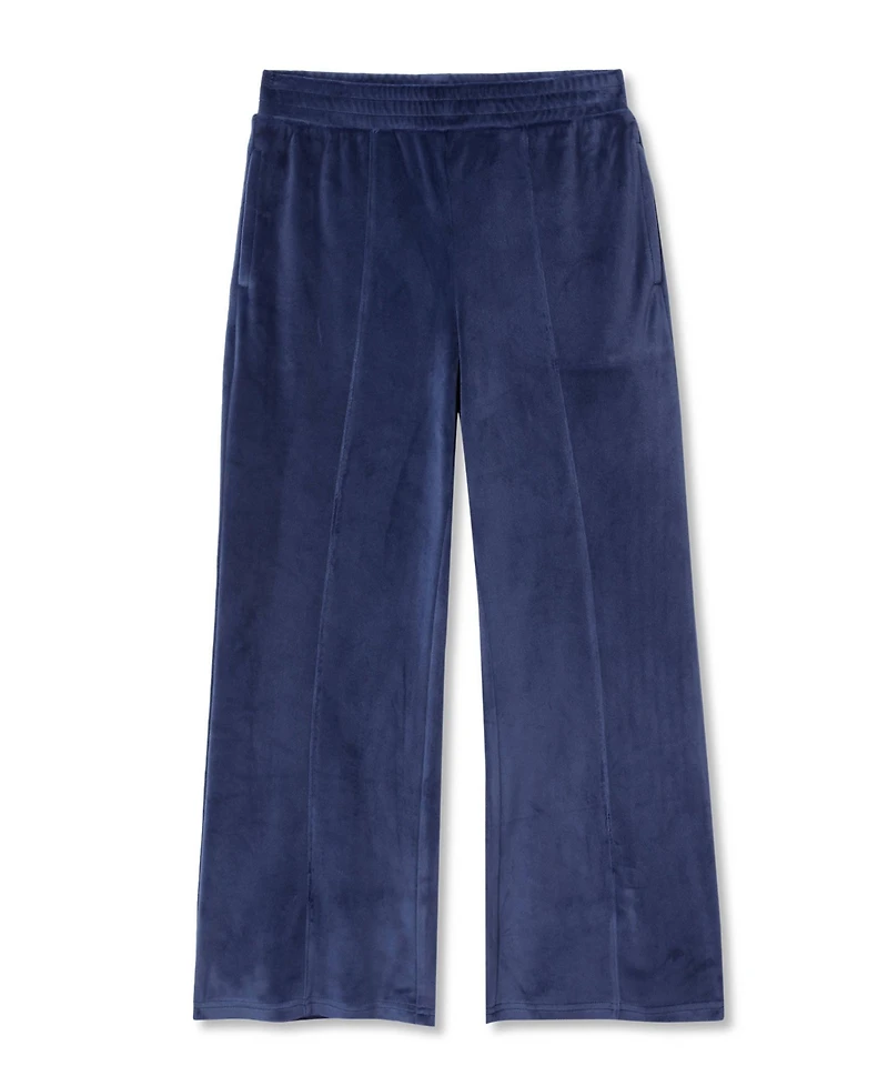 Lands' End Girls Wide Leg Velour Pants