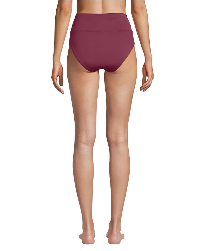 Lands' End Women's Petite Pinchless High Waisted Bikini Bottoms