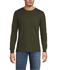 Lands' End Men's Super-t Long Sleeve T-Shirt with Pocket