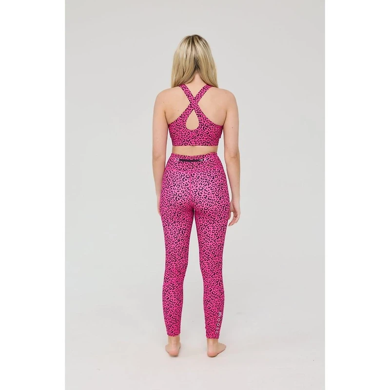 Oosc Women's High Support Elite Crossback Sports Bra - Pink Leopard