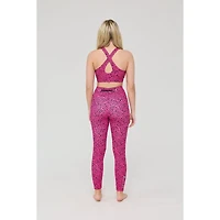 Oosc Women's High Support Elite Crossback Sports Bra - Pink Leopard