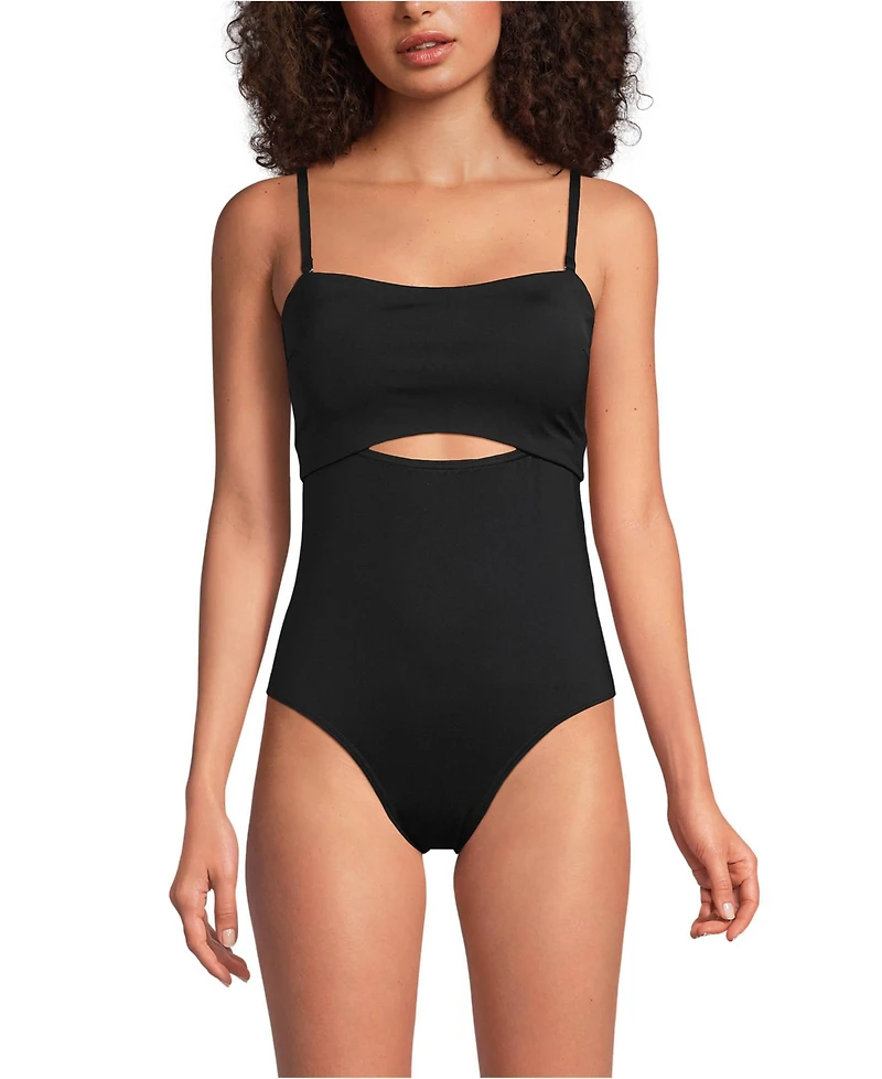 Lands' End Women's Bandeau Cut Out One Piece