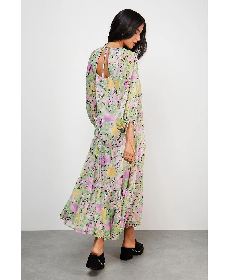 Warehouse Women's Chiffon Batwing Midi Dress