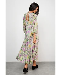 Warehouse Women's Chiffon Batwing Midi Dress
