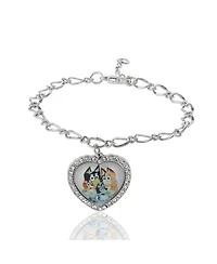 Bluey Heart Pendant Chain Bracelet - Silver Tone