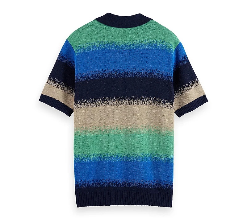 Scotch & Soda Men's Relaxed Fit Short Sleeve Striped Polo Shirt