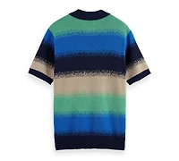 Scotch & Soda Men's Relaxed Fit Short Sleeve Striped Polo Shirt