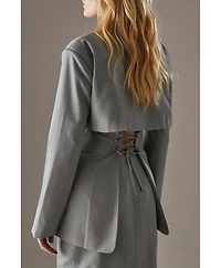 Warehouse Women's Deconstructed Lace Up Blazer