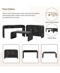 Unique Retro Silhouette Sectional Three-Piece Set Containing Sideboard, Console Table and Coffee