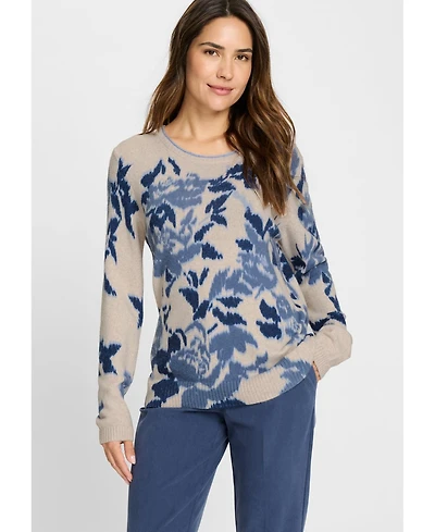 Olsen Women's Abstract Floral Sweater