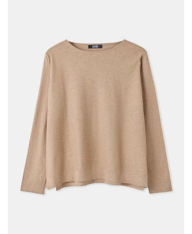 Gobi Cashmere Women's Boatneck Cotton Silk Cashmere Blend Sweater