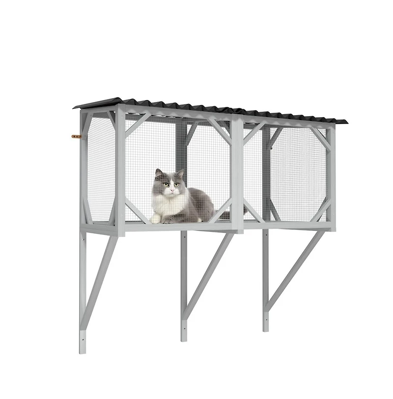 Zeus & Ruta Wooden Cat Window Perch for Large Indoor Cats