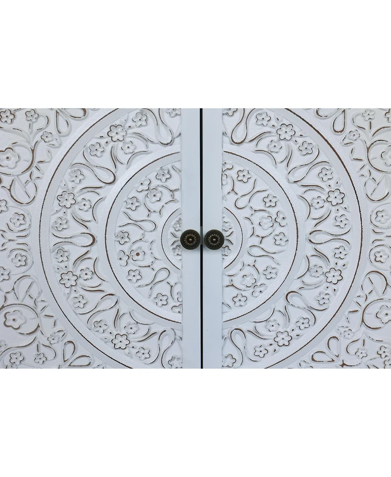 Casainc 60" White Accent Storage Cabinet with 4 Doors
