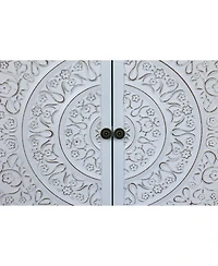 Casainc 60" White Accent Storage Cabinet with 4 Doors