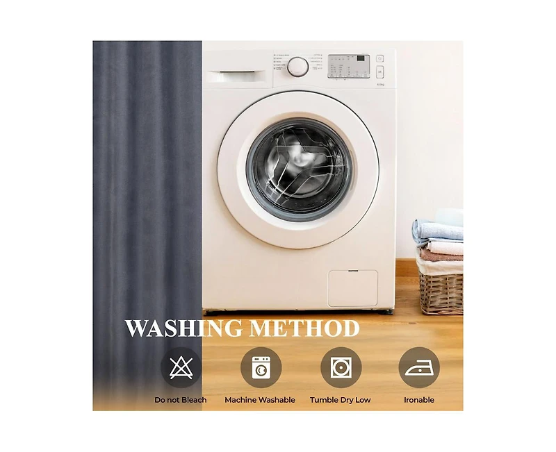 Superior Neal 100% Blackout Solid Machine Washable Curtains, Set of 2 Panels