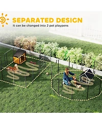 PawHut 39" H Dog Playpen, 24 Panels Puppy Playpen for Multiple Dogs