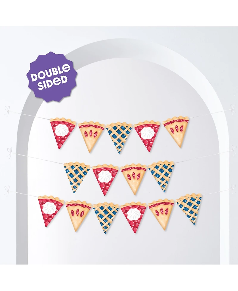Big Dot of Happiness Summer Pies Garland Banner, 30 Feet of Cord, 15 Shaped Pie Slices
