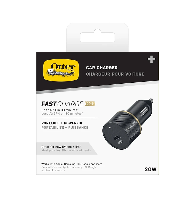 OtterBox Fast Charge 20W Usb C Pd Car Charger-Black