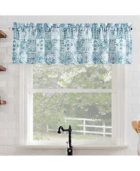 Greco Mosaic Semi-Sheer Rod Pocket Kitchen Curtain Valance
