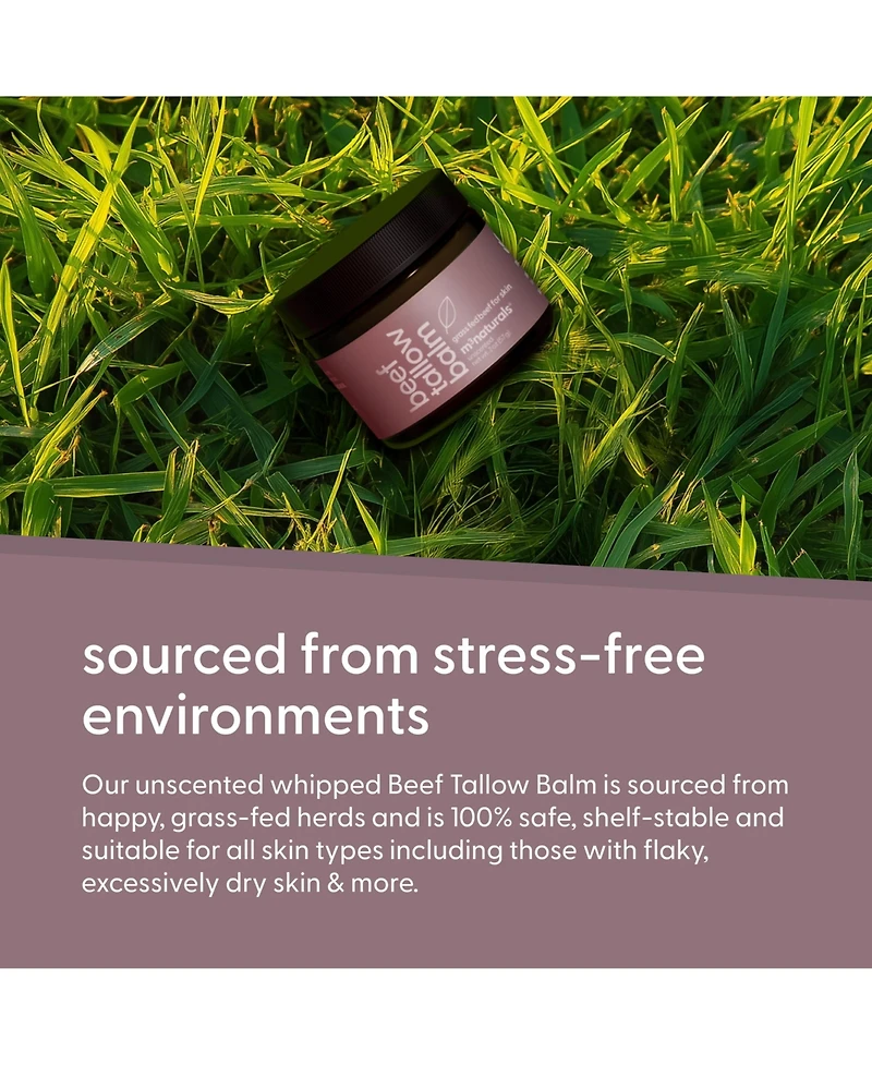 M3 Beef Tallow Balm, Unscented, 2oz