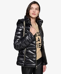 Karl Lagerfeld Paris Women's Drawstring Puffer Coat