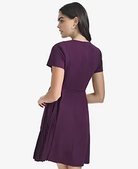 Calvin Klein Women's Short Sleeve Pleat Dress