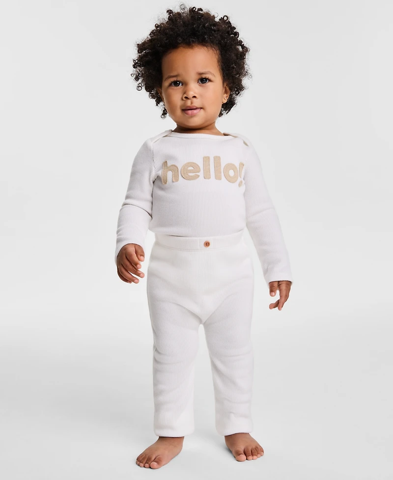 First Impressions Baby Brushed Rib Pants, Macy's Exclusive