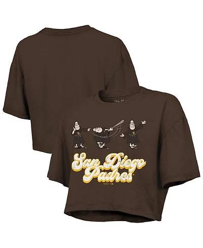 Majestic Women's Brown San Diego Padres Boxy Crop T-Shirt