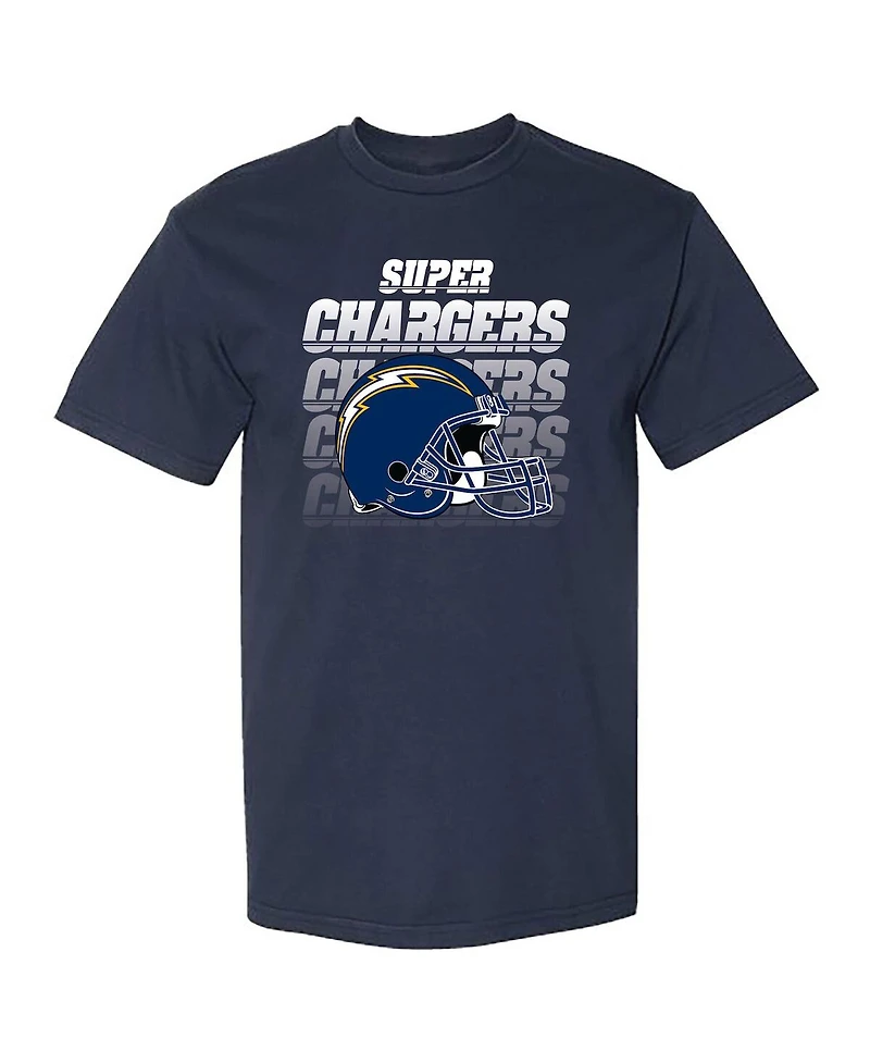 The Wild Collective Men's and Women's Navy Los Angeles Chargers Super Scoop Neck T-Shirt