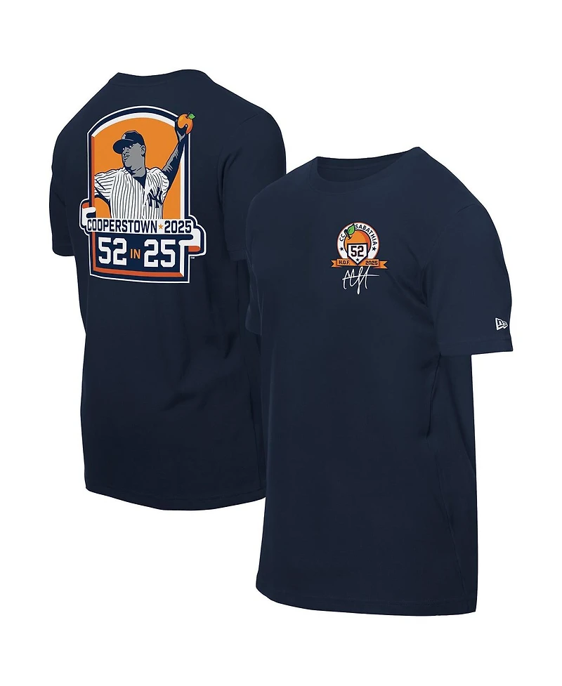 New Era Men's Cc Sabathia Navy York Yankees 2025 National Baseball Hall of Fame Grapefruit T-Shirt