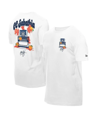New Era Men's Cc Sabathia White York Yankees 2025 National Baseball Hall of Fame Grapefruit Chair T-Shirt