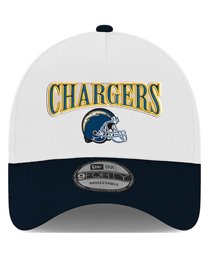 New Era Men's White/Navy Los Angeles Chargers Super Chargers A-Frame 9FORTY Trucker Adjustable Hat
