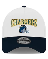New Era Men's White/Navy Los Angeles Chargers Super Chargers A-Frame 9FORTY Trucker Adjustable Hat
