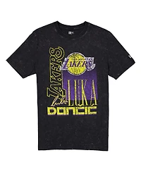 New Era Men's Luka Doncic Black Los Angeles Lakers Full Court Press Mineral Wash Player T-Shirt