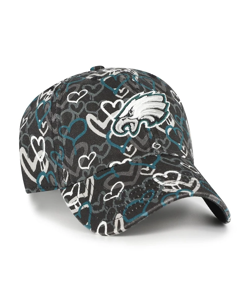 '47 Brand Girls Preschool Black Philadelphia Eagles Mural Clean Up Adjustable Hat