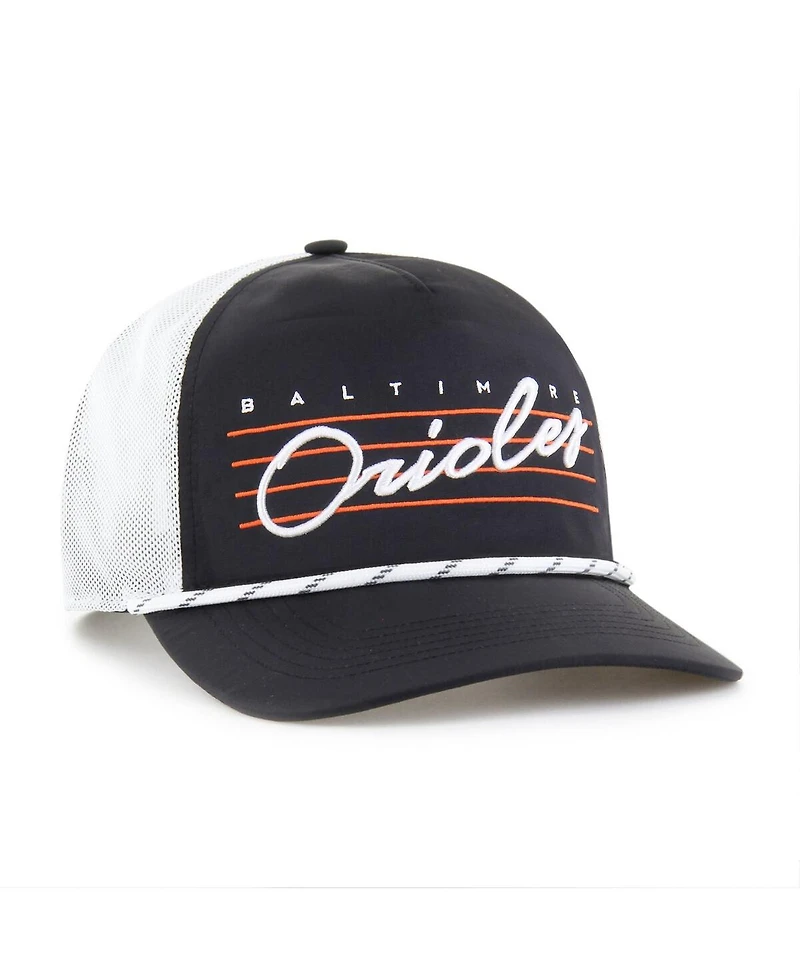'47 Brand Men's Black Baltimore Orioles Brrr Downburst Mesh Hitch Adjustable Hat
