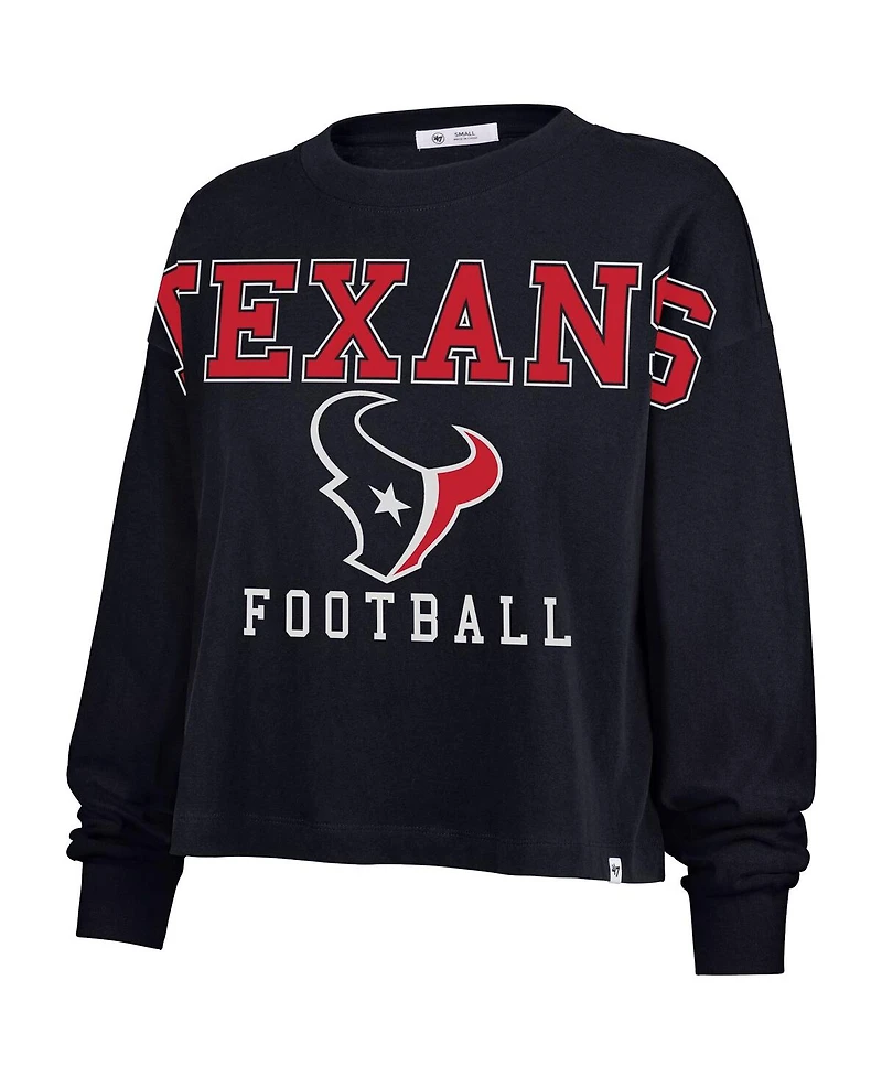'47 Brand Women's Navy Houston Texans Outreach City Oversized Long Sleeve T-Shirt