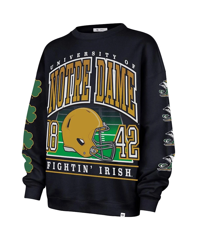 47 Brand Women's Navy Notre Dame Fighting Irish Go Big Oversized Pullover Sweatshirt