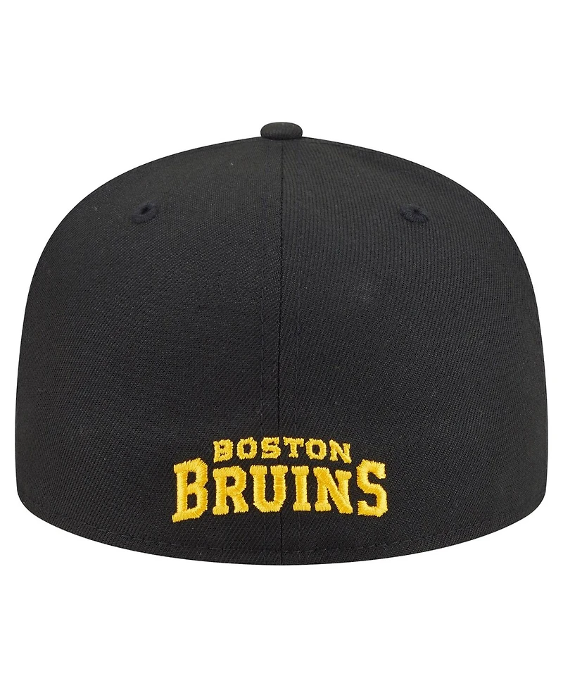 New Era Men's Black Boston Bruins Deceptor 59FIFTY Fitted Hat