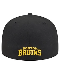 New Era Men's Black Boston Bruins Deceptor 59FIFTY Fitted Hat