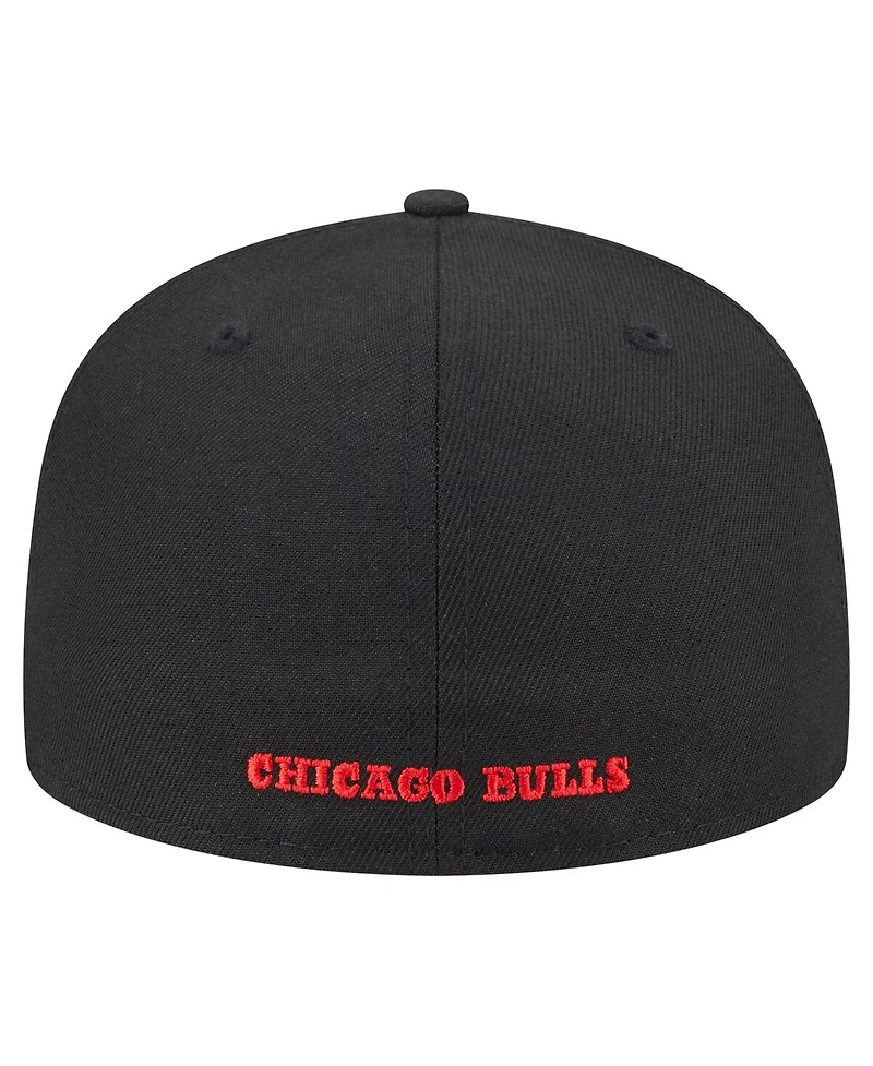 New Era Men's Black Chicago Bulls Deceptor 59FIFTY Fitted Hat